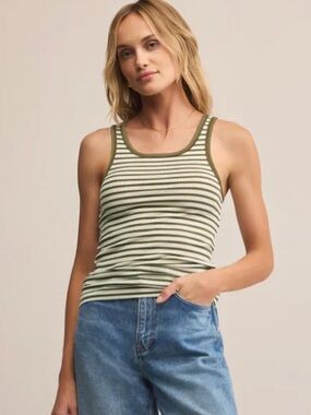 Z Supply - Classic Ribbed Scoop Tank in Fern - NEW
